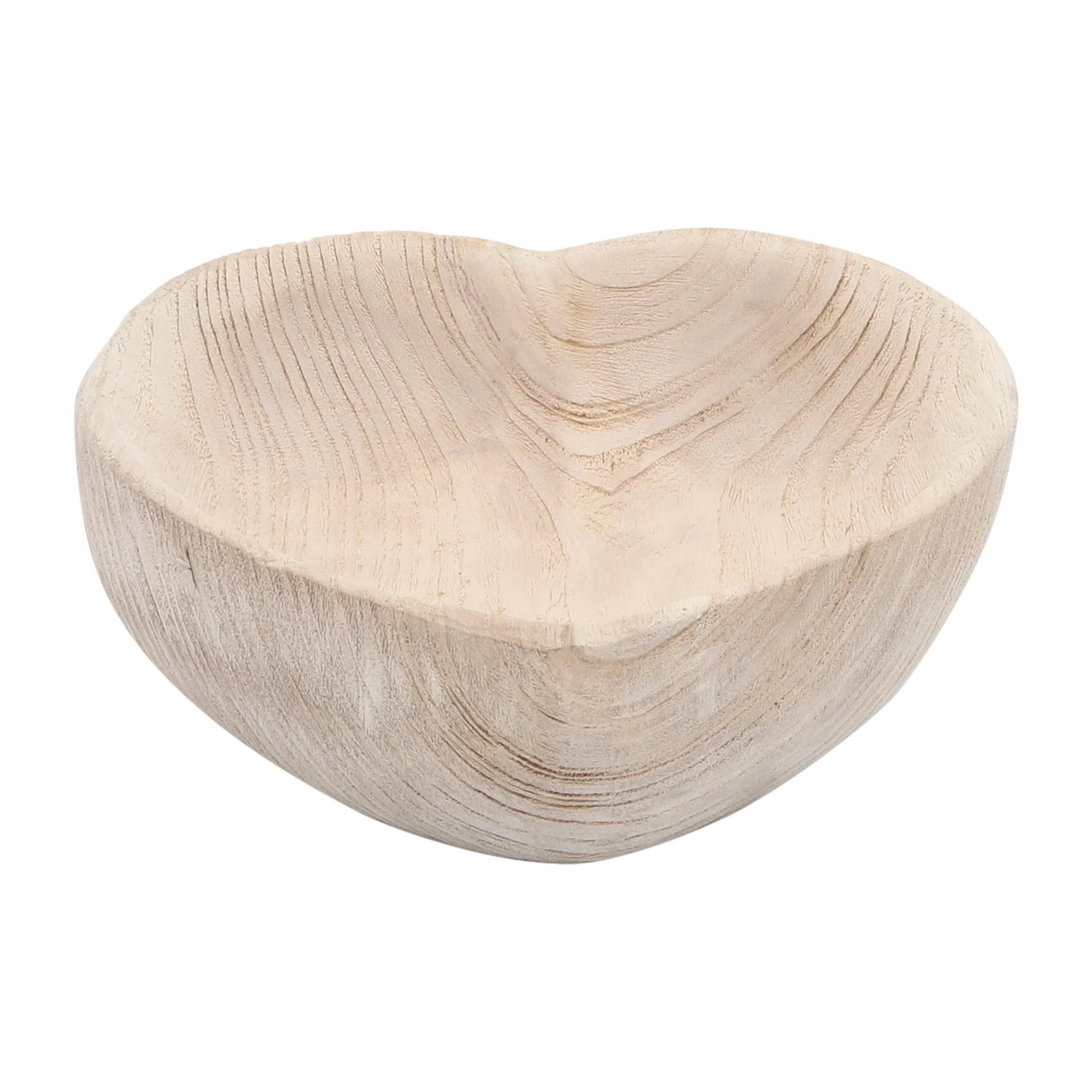 Wood, S/2 9/10" Heart Bowls, Natural - Image 3