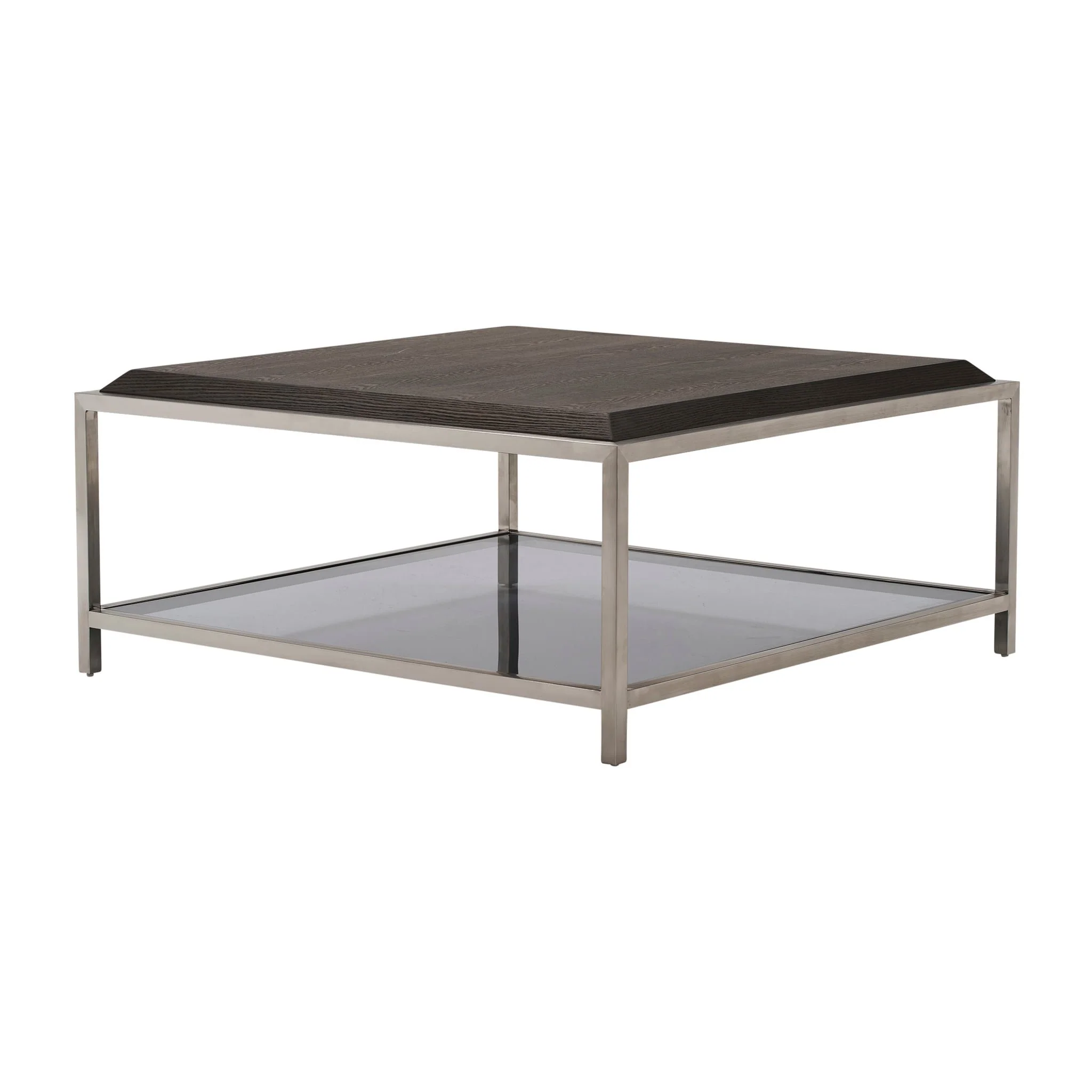 Wood/stainless Steel Coffe Table, Brown - Image 2