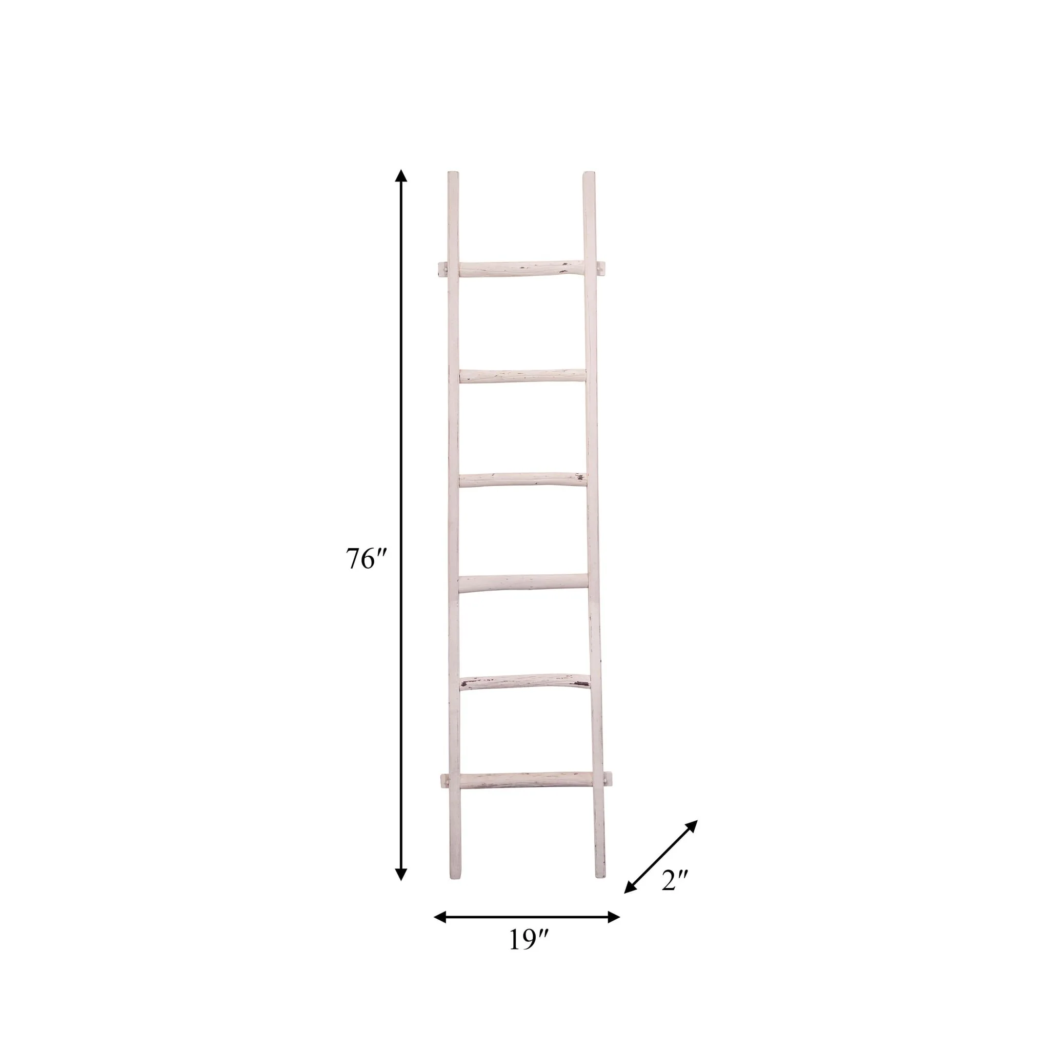 Wooden , Decorative 76" Ladder, White - Image 7