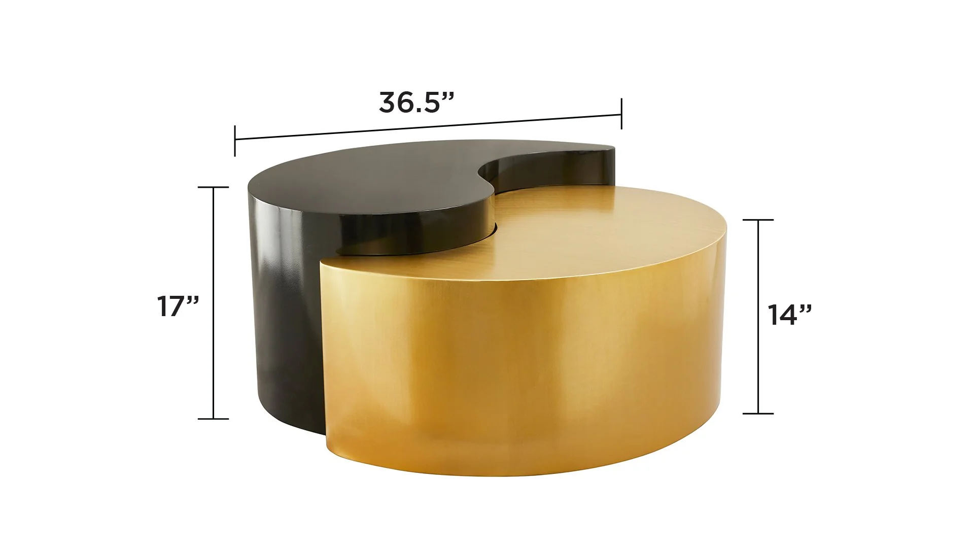 Ying Yang Coffee Table in Black & Gold - Image 7