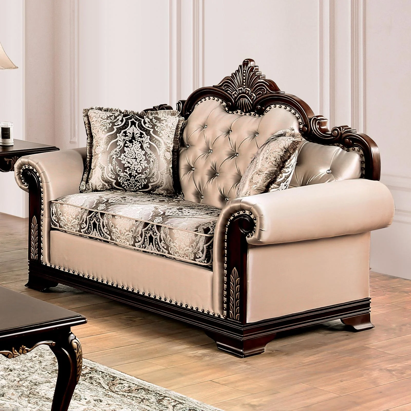 Yucatan Loveseat, Dark Cherry/Beige