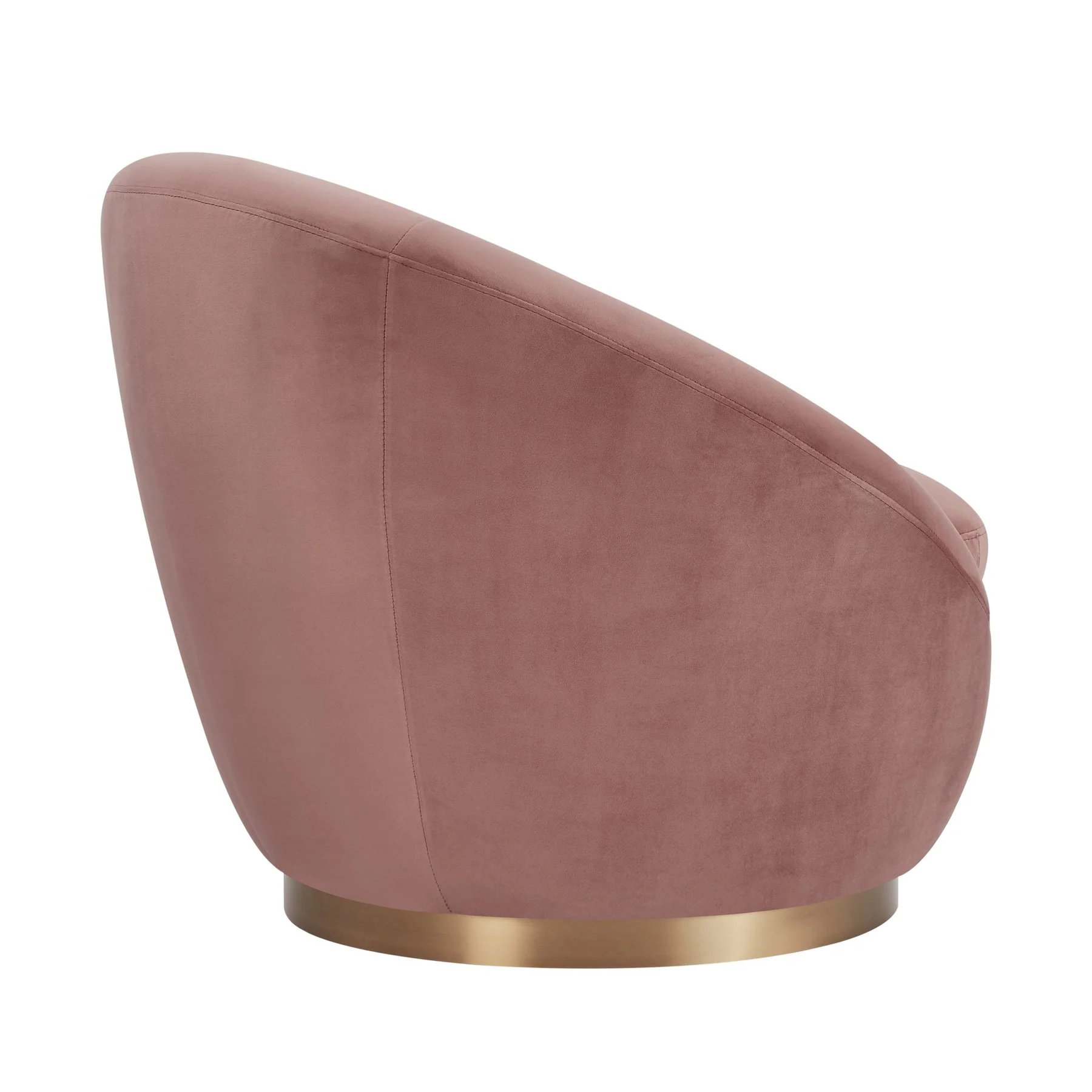 Yves Blush Velvet Swivel Accent Chair with Gold Base - Image 3