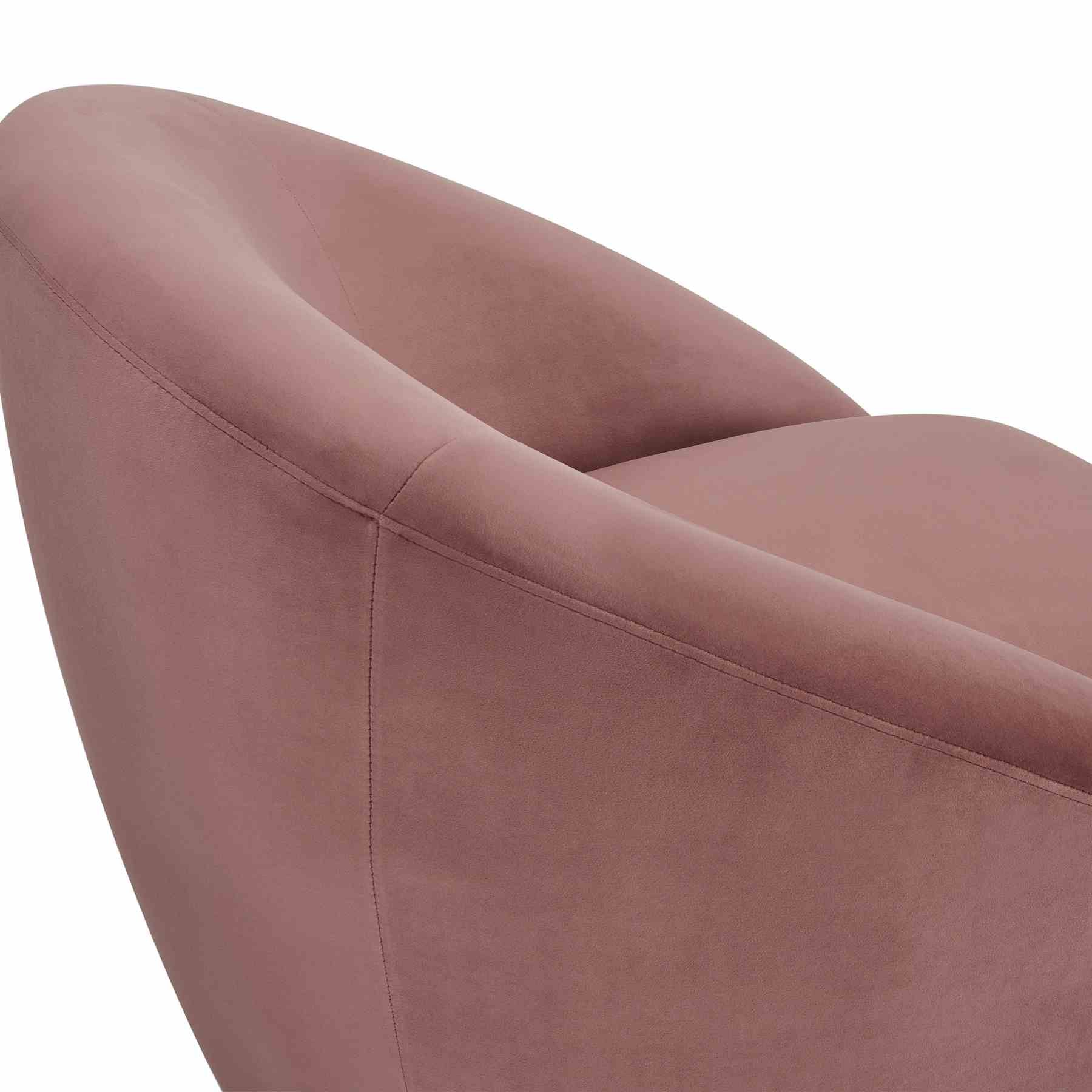 Yves Blush Velvet Swivel Accent Chair with Gold Base - Image 5