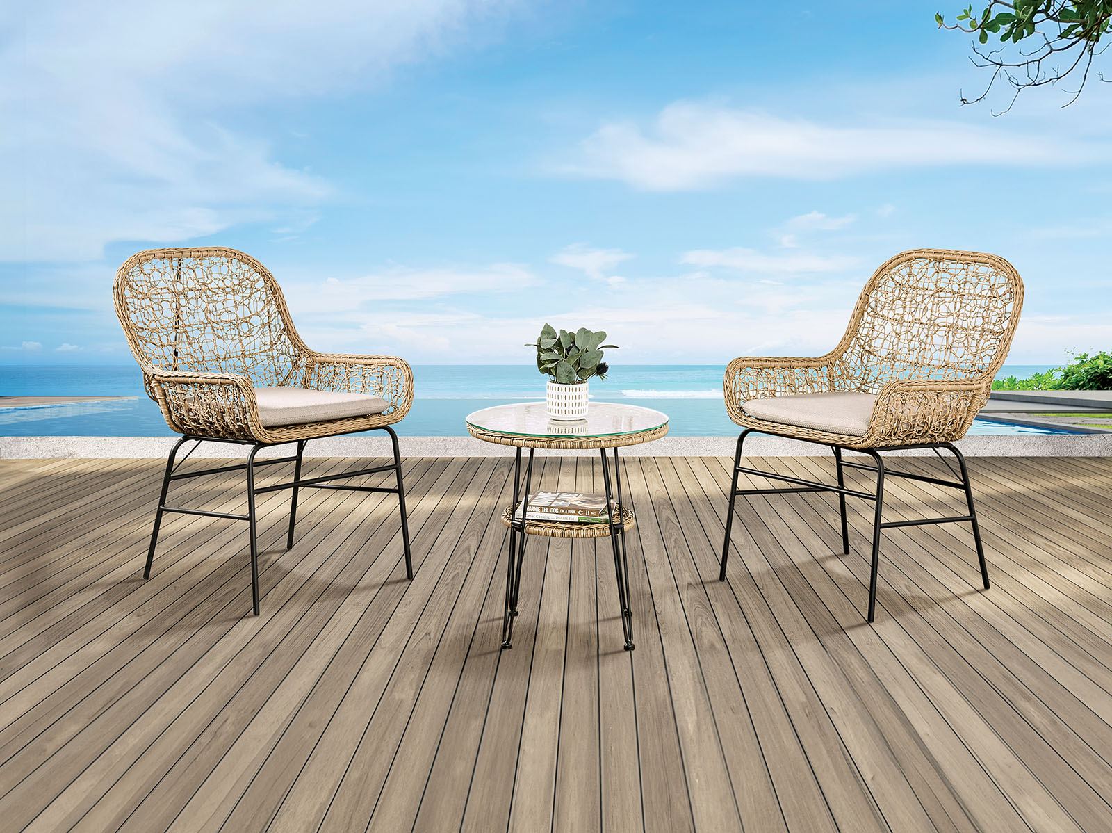 Zalika 3 Pc. Conversation Set, Natural