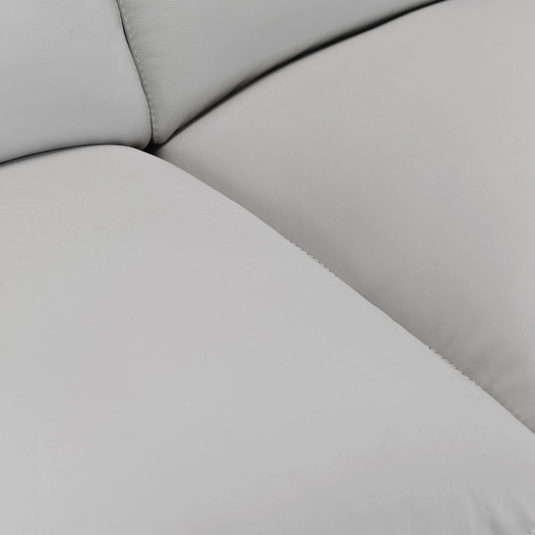 Zanna Contemporary Sofa in Genuine Dove Gray Leather with Brown Wood Legs - Image 6