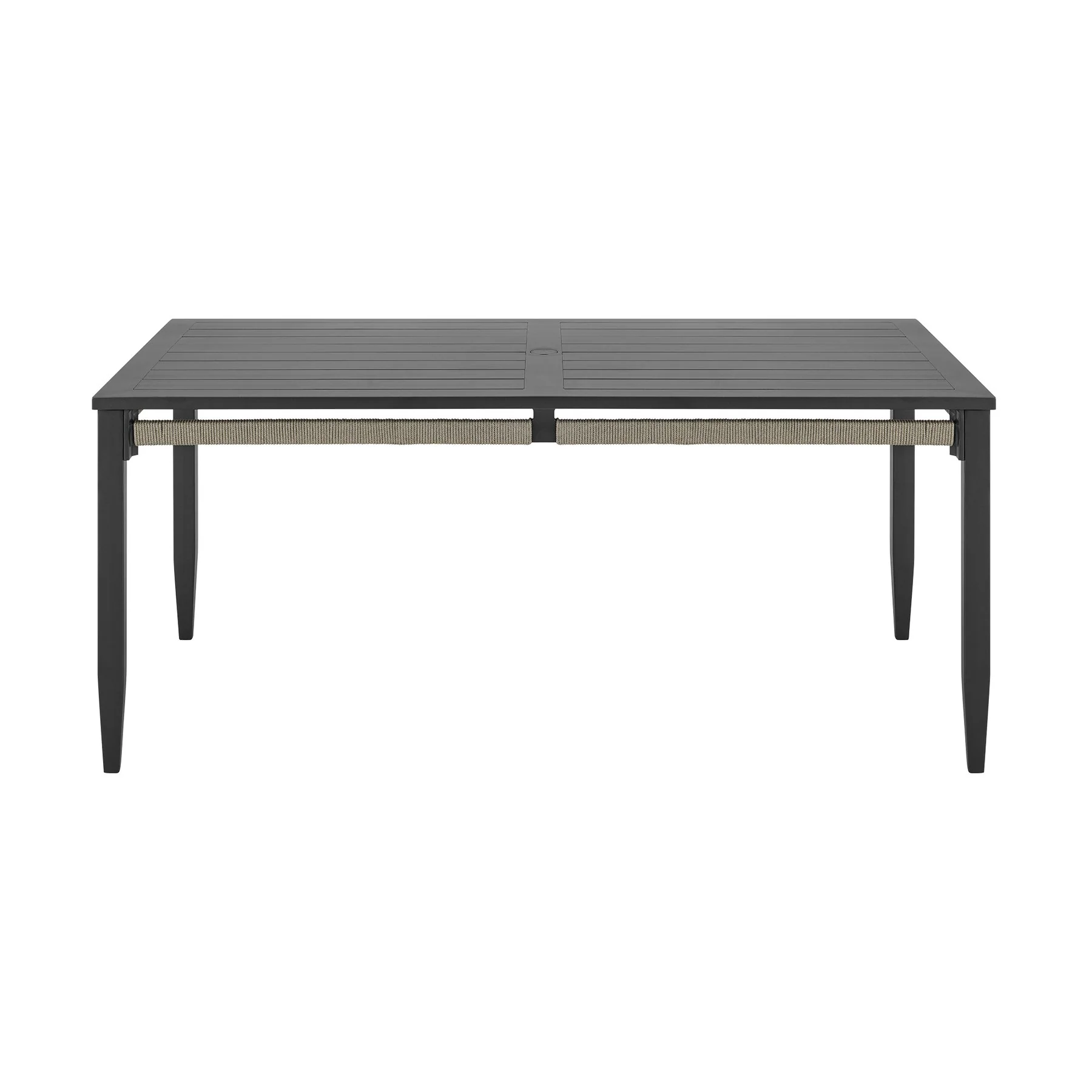 Zella Outdoor Patio 5 Piece Dining Set in Aluminum with Light Gray Rope and Cushions - Image 4