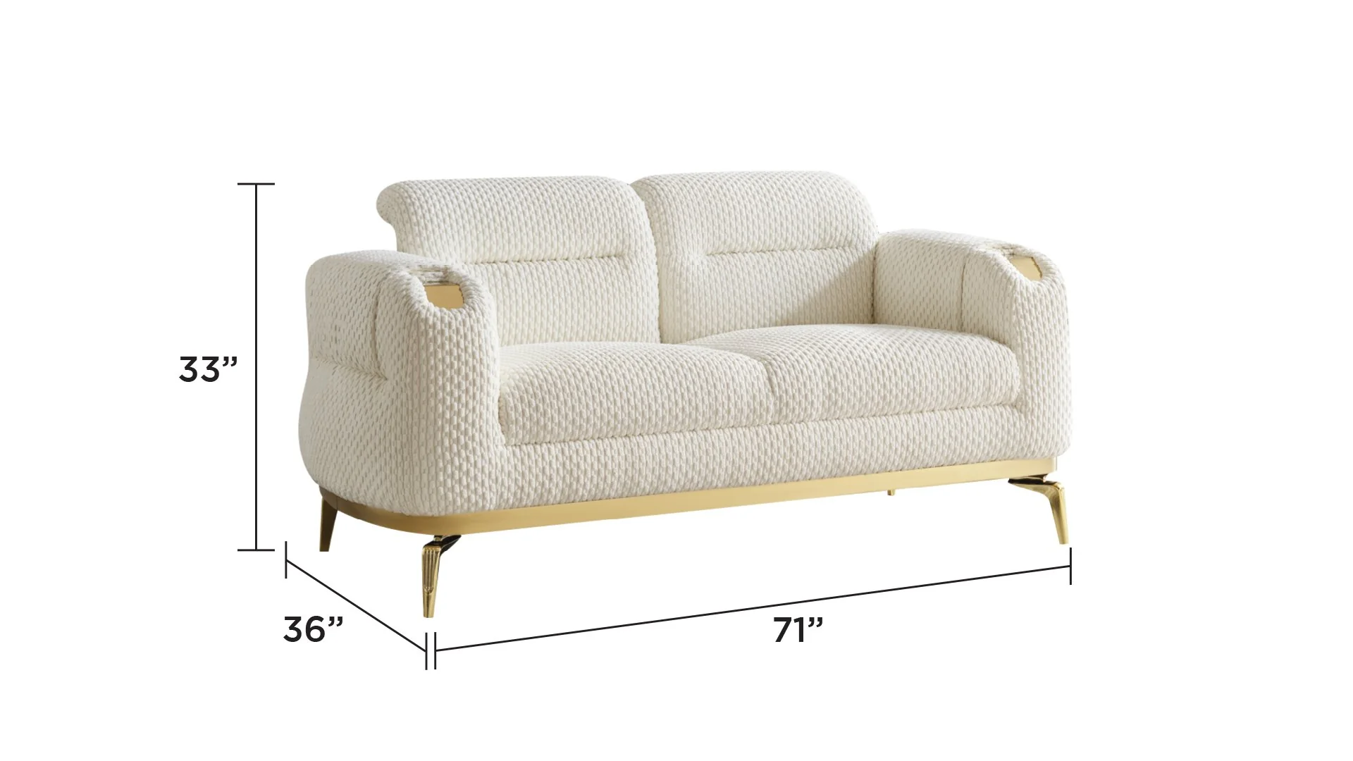 Zoe Loveseat Cream - Image 8