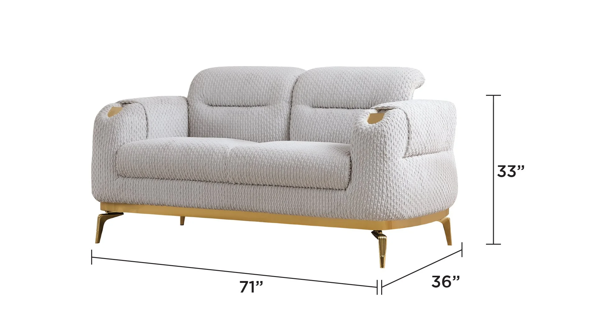 Zoe Loveseat Gray - Image 2