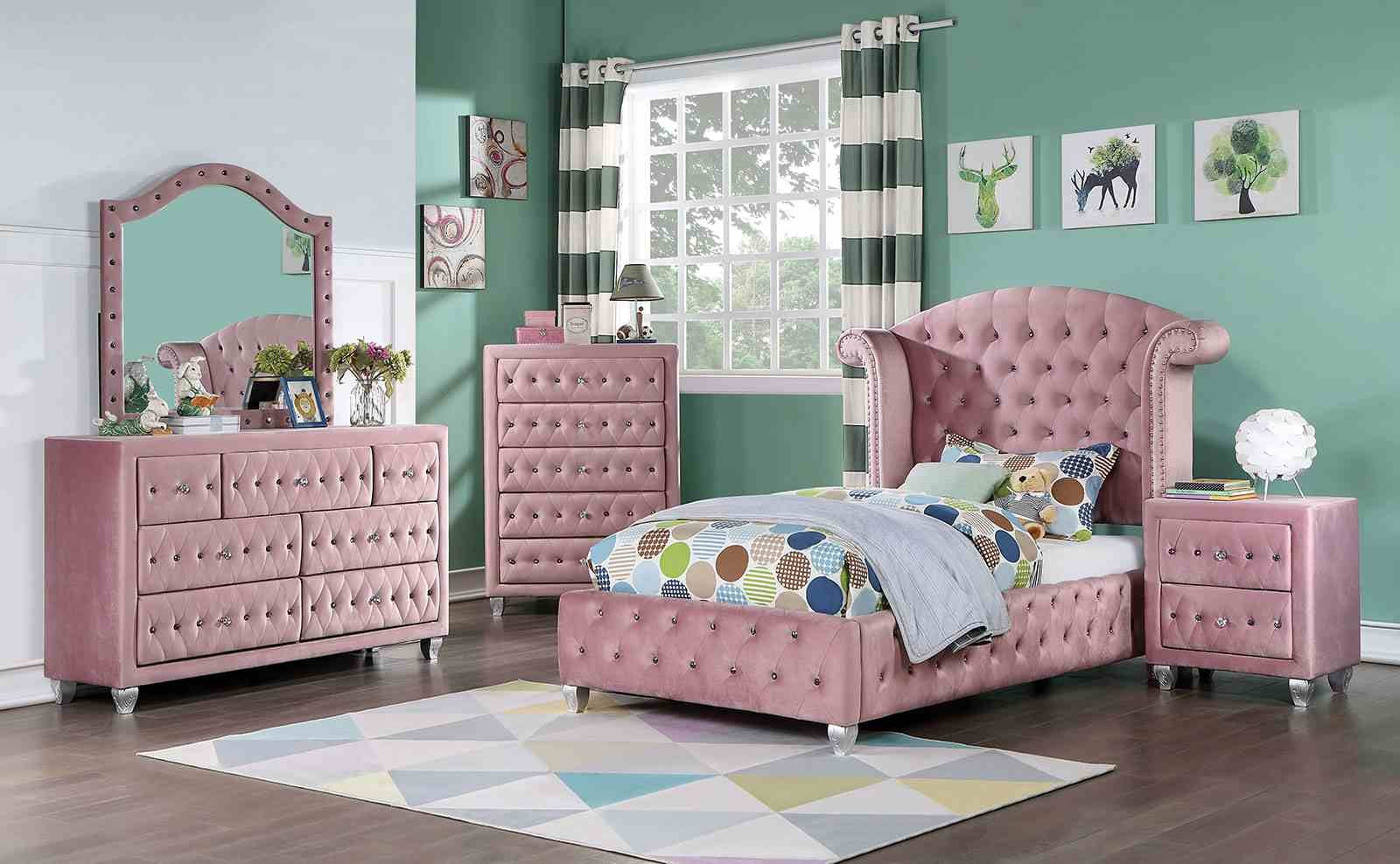 Zohar Twin Bed, Pink