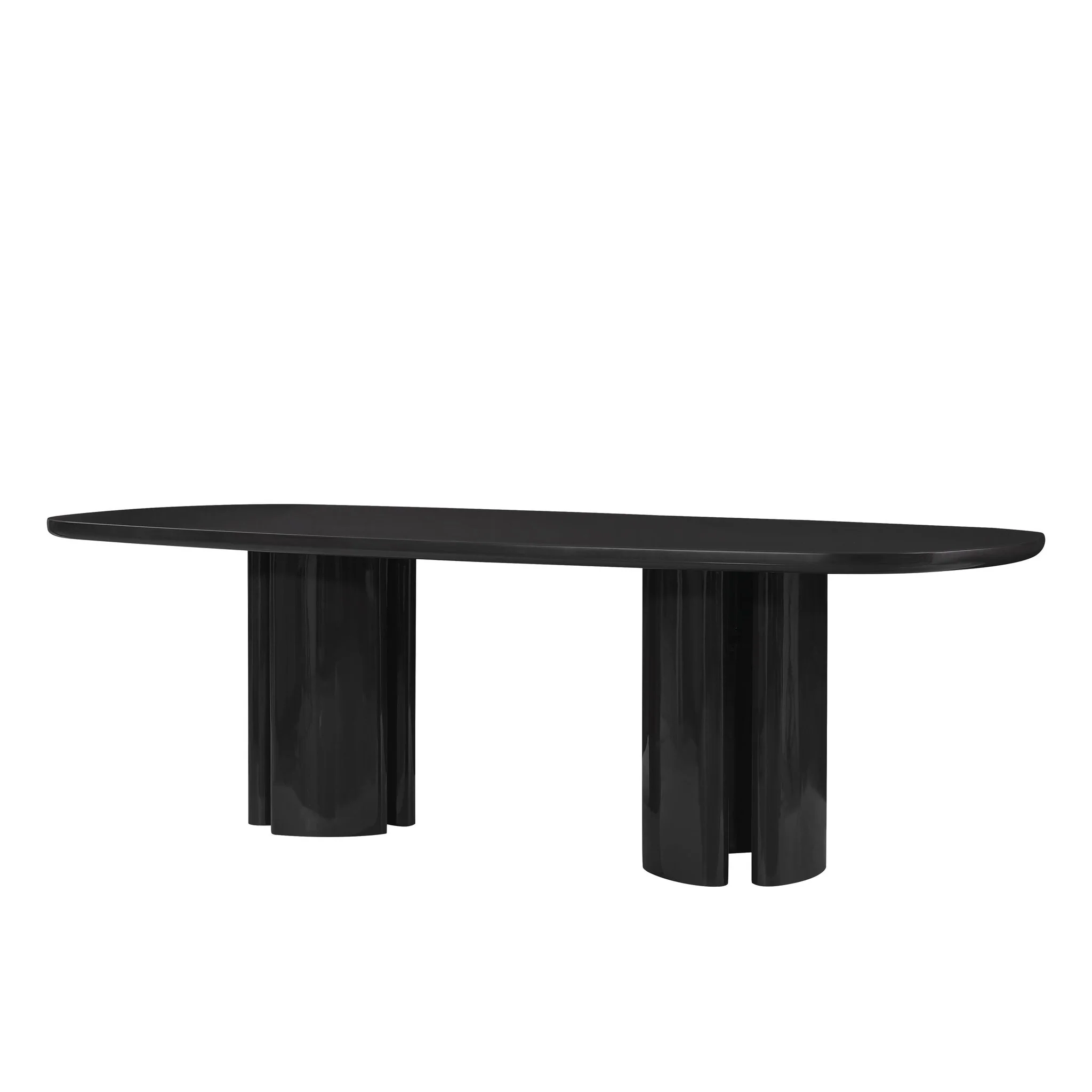 Zola Black Lacquer Oval Dining Table