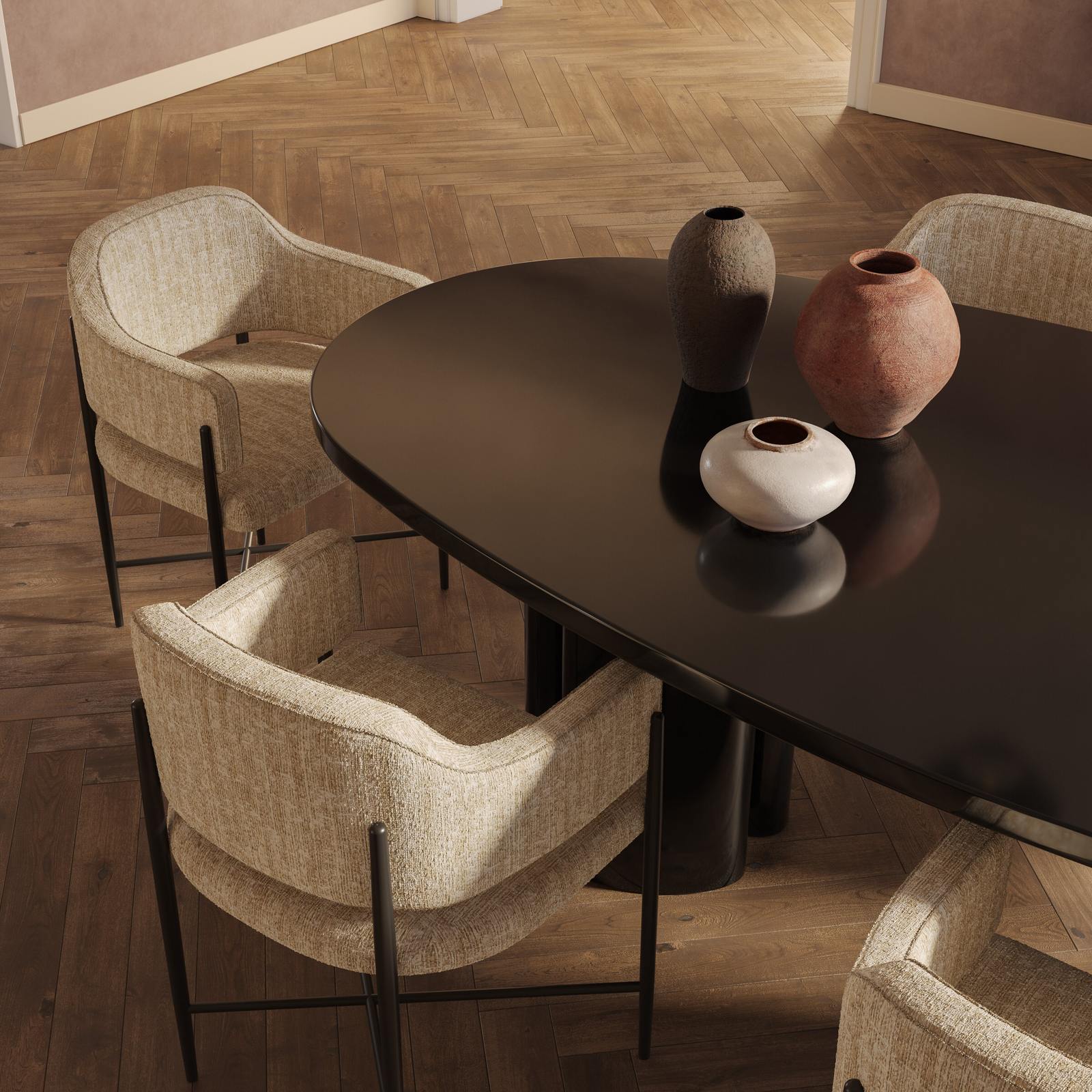 Zola Black Lacquer Oval Dining Table - Image 10