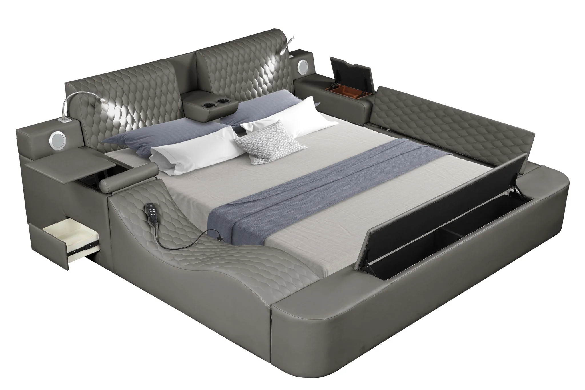 Zoya King Bed Gray - Image 17