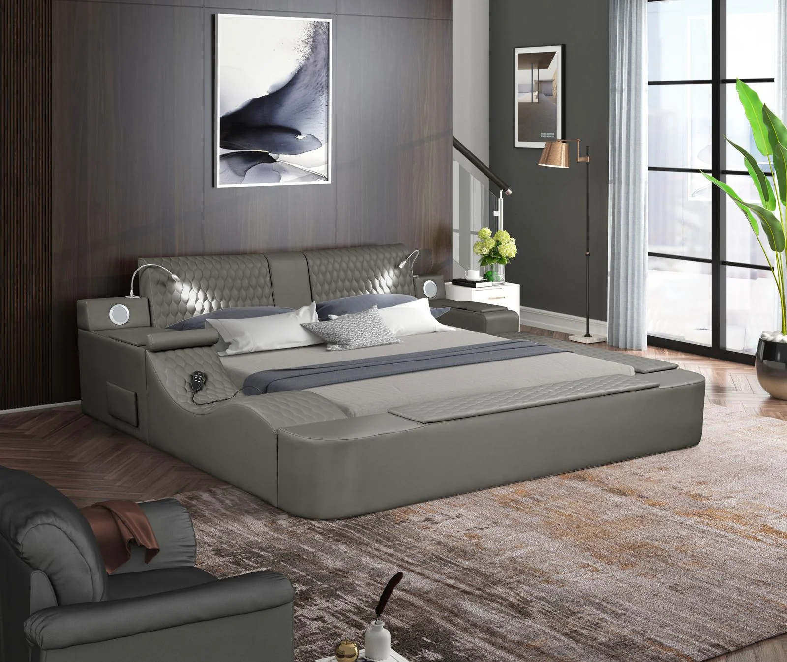 Zoya Queen Bed Gray