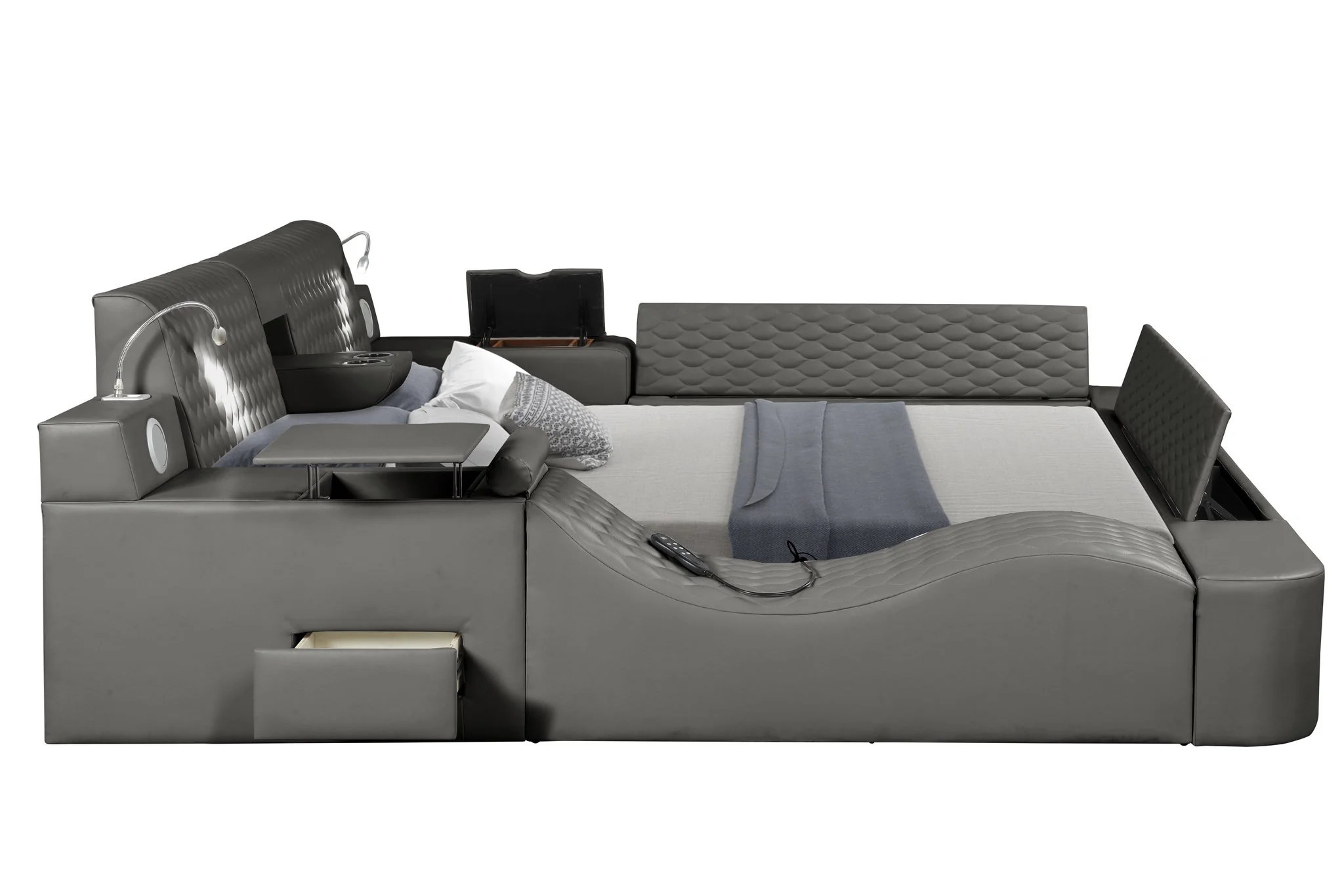 Zoya Queen Bed Gray - Image 5