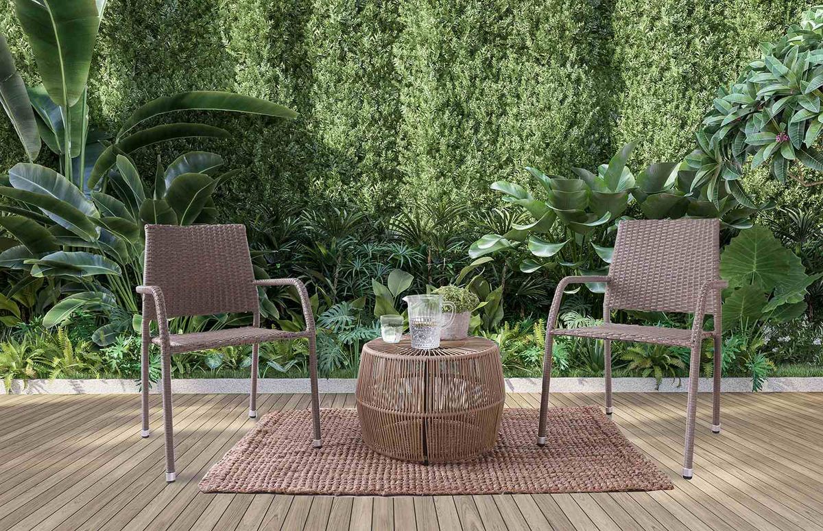 Zuberi 3 Pc. Patio Conversation Set, Natural