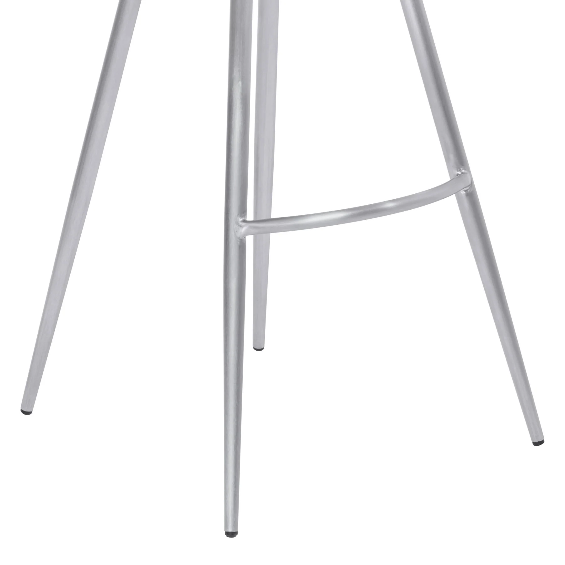 Zurich 30" Bar Height Metal Barstool in Vintage Gray Faux Leather with Brushed Stainless Steel Finish - Image 6